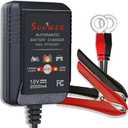 2-Amp Automatic Trickle Battery Charger, 12 Volt Lead-Acid or Lithium (LiFePO4) Smart Battery Maintainer for Car, Motorcycle, ATV, Boat, Lawn Mower and More