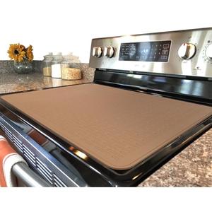 YUHFERA Stove Top Cover for Electric Stove - Silicone Stove Mat for Glass Top, Glass Cooktop Protector, XL Dish Drying Mats For Kitchen,Oven Covers for Electric Stove (Caramel,28 x 20)