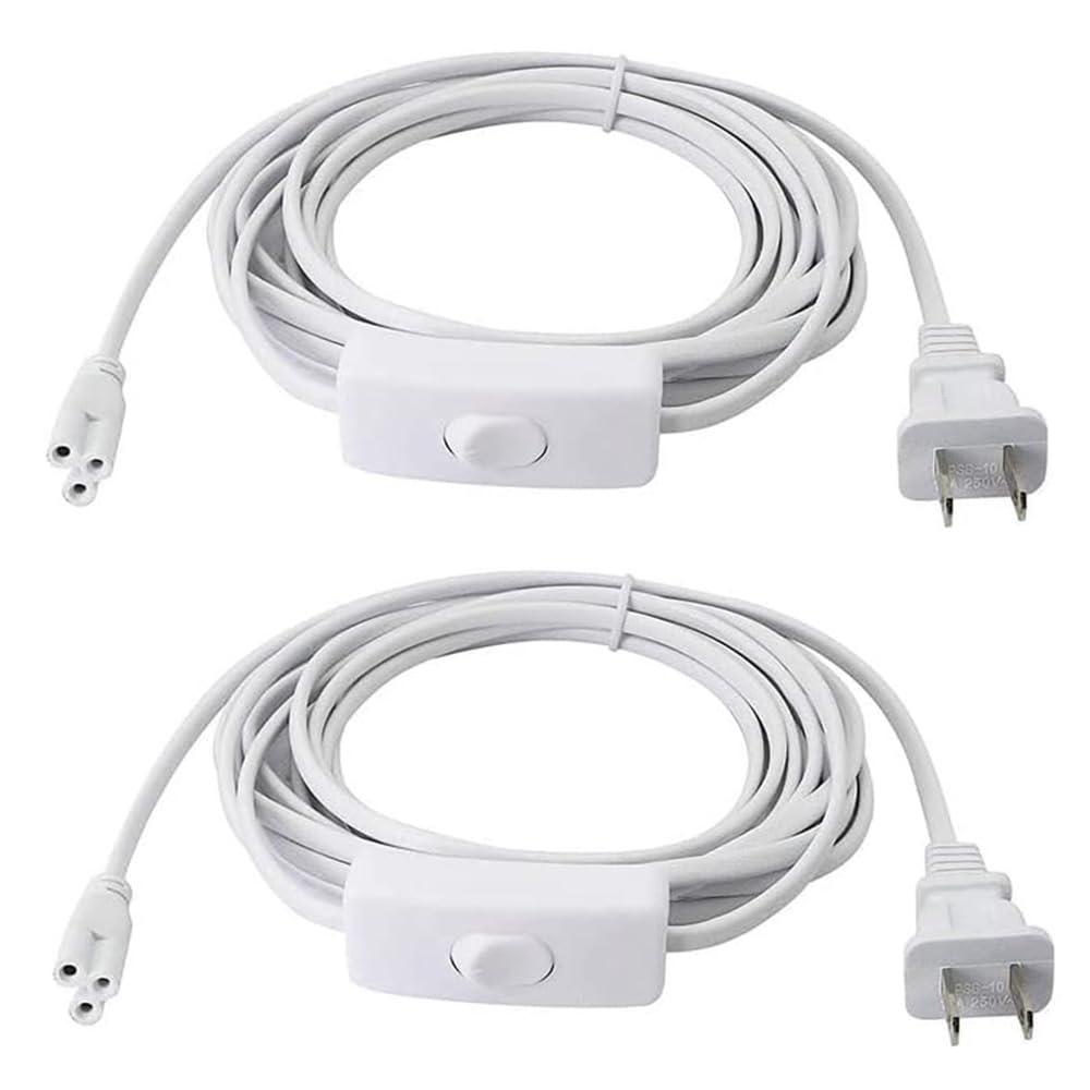 T5 T8 LED Tube Power Extension Cable with On/Off Switch,LED T5/T8 Light Tube Integrated LED Light Fixture Extension Cable Wire （2 Pack）