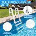 Leinuosen Above Ground Pool Ladder, Inclined 5 Step Double Handrails Stair for 48 to 54 Inch Above Ground, Load Capacity 300 lb, Adjustable Heavy Duty Swimming Pool Ladder Step for Inground and Above