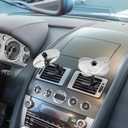 Car Cymbal Air Vent with Wooden Drum Stick Keyring, Mini Drum Crash Cymbal for Car Vent, Suitable for All Types of Vehicles, Funny Musical Cars Accessory for Drummer Music, Silver