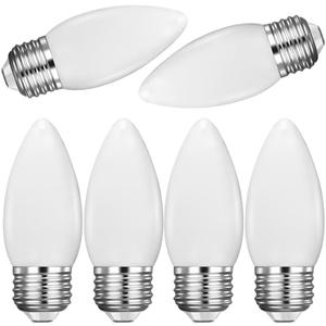 ALSHKASS 6 Pack E26 B11 LED Candelabra Bulbsï¼Œ2W Dimmable Frosted Candle Light Bulbs,4500K Bright White for Chandeliers & Ceiling Fans