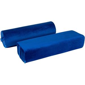 2-Pack Yoga Bolster Pillow Set: Rectangular & Cylinder Pillows for Meditation and Support, Yoga Pillows with Washable Velvet Cover, Triple-Layer Sponge with Carry Handle, Blue