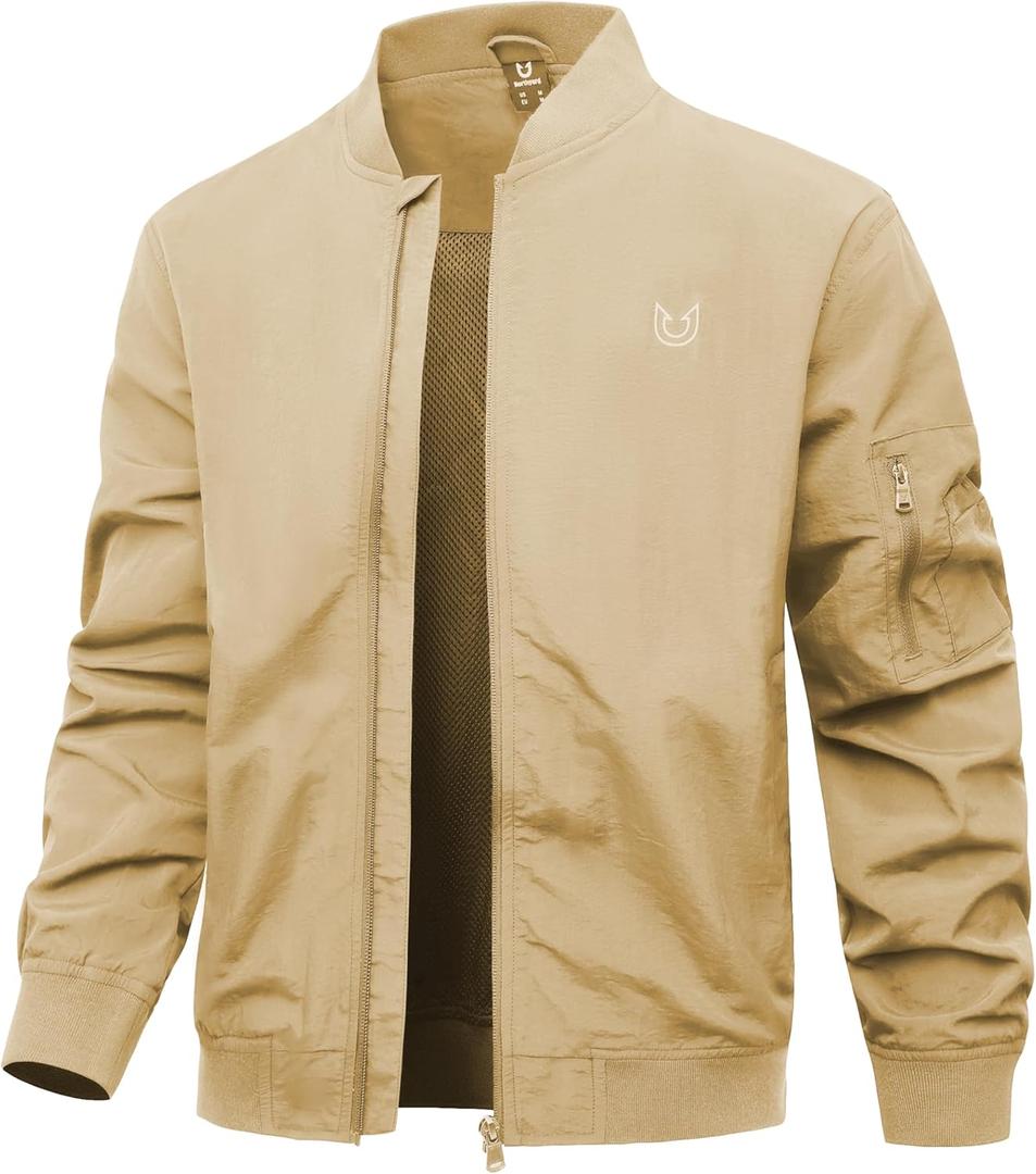 NORTHYARD Men's Bomber Jacket Lightweight Casual Windbreaker Zip Up Fashion Windproof Coat Spring Fall (XL)