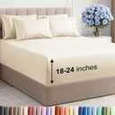 Extra Deep Queen Sheet Set - 6 Piece Breathable and Cooling Sheets - Hotel Luxury Bedding for Women, Men, Kids & Teens - Easy & Secure Fit - Soft, Wrinkle Free & Comfy - Extra Deep Pockets - Off White