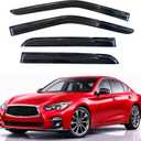 KPY Rain Guards Fit for 2014-2022 Infiniti Q50, Out-Channel Window Visors Vent Wind Deflectors 4PC, Car Accessories for 14-22 Infiniti Q50