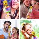 BlueFire 4 in 1 Karaoke Wireless Microphone with LED Lights, Portable Microphone for Kids, Great Gifts Toys for Kids, Girls, Boys and Adults (Gold)