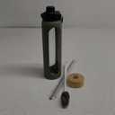 32 oz Glass Water Bottles - 1 Liter Motivational Tumbler With Time Marker - Borosilicate Glass With Silicone Sleeve and 2 Lids, Handle Spout & Bamboo Straw Lid (Olive)