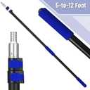 Bates- Telescoping Pole, 5 to 12 Ft Long, Black & Dark Blue, Long Paint Roller Extension Pole for Painting