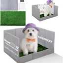 HQ4US 4LEGS Dog Grass Pad with Tray Foldable Dog Litter Box High Walls, Odor Free Artificial Grass for Dogs Potty, Pee Pad Holder, Seamless, No Assembly, Waterproof, Easy Clean, Portable for Travel