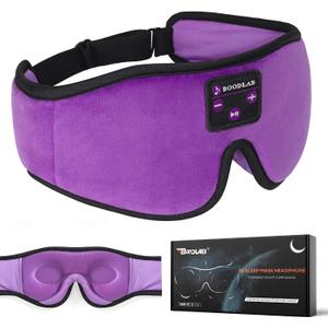 Sleep Headphones 3D Sleep Mask with Bluetooth 5.4 Headphones for Side Sleepers, Wireless Music Headband with Ultra-Thin Stereo Speakers, Long Playtime Battery Adjustable & Blackout for Men Women