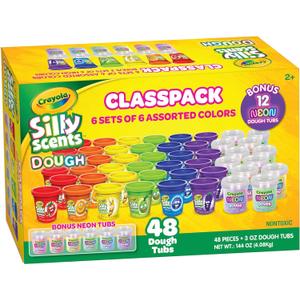 Crayola Scented Dough 48-Pack - Party Favors & Kids Toys, Non-Toxic Crayola Dough Set for Creative Fun, 6 Core Colors & Bonus Neon Dough, Ideal for Classroom & Holiday Activities