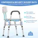 Tub Transfer Bench for Bathtub, Height Adjustable Shower Bench with Backrest, Shower Chair Bath Seat for Elderly, Seniors, Arm Support for Transfer