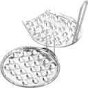 VILLCASE 2Pcs Stainless Steel Bean Jelly Scraper Set for Cold Noodles and Liangpi Heavy Duty Metal Food Grater with Hanging Hole Manual Chinese Pasta Shredder Tool Silver