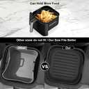 Square Silicone Air Fryer Liners 2 Pack, Compatible with Ninja AF141 181, 8.5 Inch Air Fryer Liners for COSORI 5-6.5 QT, Reusable Silicone Basket, Air Fryer Accessories