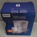 PHILIPS Water Filter Pitcher, GoZero Next-gen Instant Water Purifier Filter Dispenser with Rechargeable Battery Mirco-X Clean Tech, Reduce Chlorine Lead Copper for Fridge Door 12Cup 3Filter for 9month