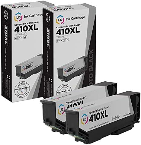LD Products Remanufactured Ink Cartridge Replacement for Epson 410 410XL High Yield (Photo Black, 2-Pack) Compatible with Epson Expression XP-530 XP630 XP-635 XP-640 XP-830
