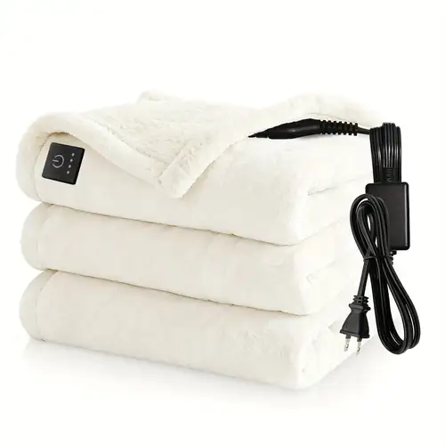 Heated Blanket Electric Throw Blanket with Built-in Button Controller 60"x60" One-Touch Heating Electric Blanket with 4 Heat Levels & 4 Hours Auto-Off Overheat Protection Cozy Soft Flannel
