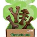 Benebone Medium 4-Pack Dog Toys for Aggressive Chewers  Durable Dog Bones, Made in USA  Dog Toys for Medium Dogs Under 60 lbs