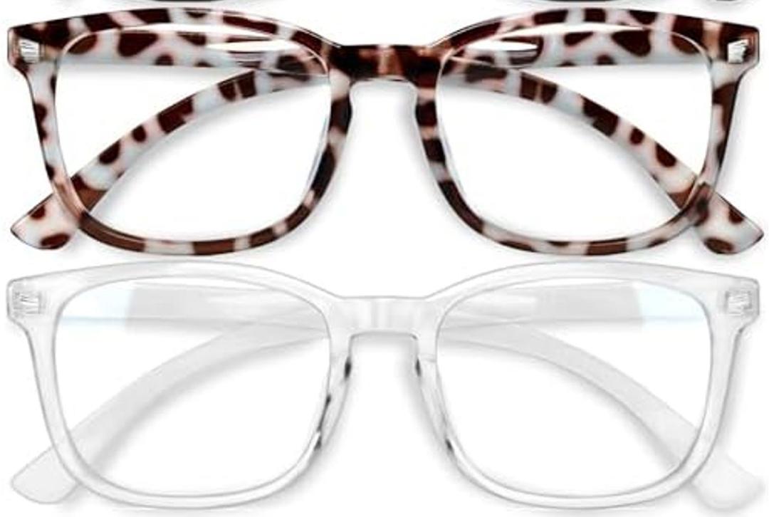 Gaoye Stylish Blue Light Glasses for Woman - Computer Glasses 99% Blue Light Blocking - Lightweight TR90 Frames - 2 pack