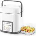 TLOG Mini Rice Cooker 2.5 Cups Uncooked, Healthy Ceramic Coating Portable Cooker, 1.2L Travel Small for 1-3 People, Personal maker, Food Steamer, 12 Hours delay timer, Multi-cooker Grains, Oats