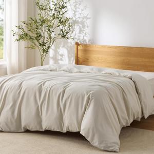 Bedsure Duvet Cover Full Size - Only Includes 1 Duvet Cover (80"x90"), Hotel Luxury Soft Double Brushed All Season Bedding for Kids & Adults, Zipper Closure, Linen (No Comforter, No Pillow Shams)