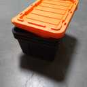 IRIS USA 3-Pack 27 Gallon Storage Bins with Lids |Made in USA| Heavy Duty Plastic Tote Containers for Truckbed Tool Box Organization, Large - Orange