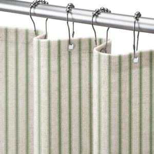 Farmhouse Stripe Shower Curtain,Sage Green Vintage Linen Shower Curtains for Bathroom 72 X 72
