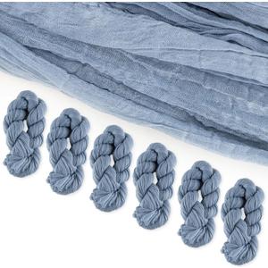6 Pack Cheese Cloth Table Runners, 10 Foot Cheesecloth Table Runner Boho, Cheesecloth Table Runner 35x120, Blue Cheesecloth Table Runner, Dusty Blue Table Runner, Wedding Arch Draping Fabric