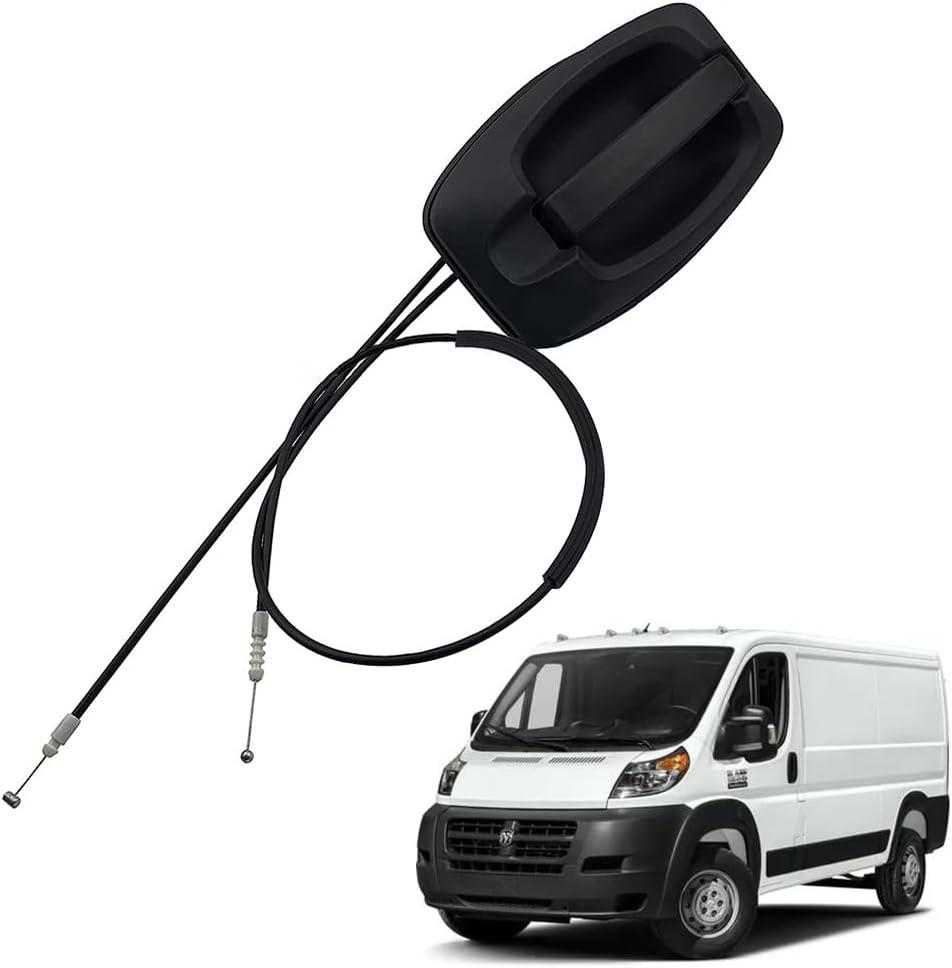 Sliding Door Handle with Cable, 5RK14JXWAB Compatible with Promaster 2014-2018 1500 2500 3500 Right Passenger Side (Black)