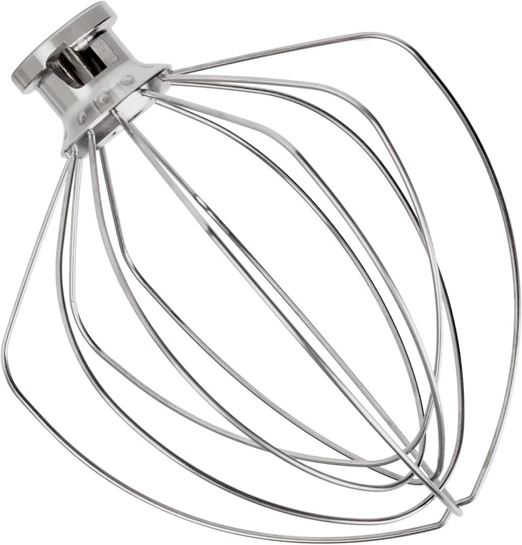 Wire Whip Stainless Steel for KitchenAid 6 Quart Bowl-Lift Stand Mixer, KN256WW 6-Wire Whisk Attachment, Balloon Whisk, Heavy Duty, Dishwasher Safe