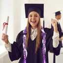 Suncalla 11 Pcs 2026 Graduation Leis Set Graduation Leis Class of 2026, Grade Braided Cords with Letters Card Patches Ribbon Lei Graduate Gift for High School Master College Grad Party(Purple White)