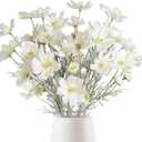 6PCS Cosmos Silk Flowers 24''Fake Wild Flowers Artificial Flowers Arrangement for Wedding Party Kitchens Home Decoration(White)
