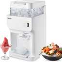 VEVOR Commercial Ice Shaver Crusher, 220lbs Per Hour Electric Snow Cone Maker with 8L Ice Cube Box, 350W 1500RPM Tabletop Shaved Ice Machine for Parties Events Bar, Home and Commercial Use (White)