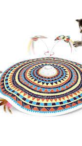 umosis Interactive Cat Toys Rechargeable,Moving Concealed Feathers,Real Mouse Squeaky,Touch Activated Cat Kitten Toy Exercise Toys for Indoor Bored Adult Cats