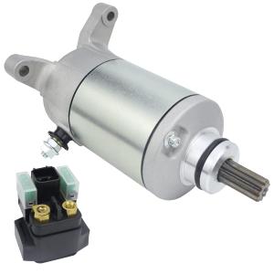 Starter & Relay for Suzuki Ozark 250 LT-F250 2002-2014| QuadSport LT-Z250 2004-2009, 31100-02C10 18808, Ozark 250 Starter QuadSport