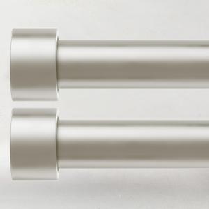2 Pack Curtain Rods for Windows 28 to 48 Inch(2.3-4ft), 1 Inch Brushed Nickel Curtain Rods Set, Adjustable Heavy Duty Curtain Rod, Modern Drapery Rods for Bedroom Living Room, Size 32"- 60"