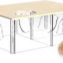 BUCATSTATE Hamster Hideout 3-Chamber, Acrylic Transparent Hamster House Multi-Room Hut & Habitats with Window for Syrian Dwarf Hamster, Gerbils, Degus