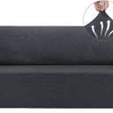 Asnomy Couch Covers for 3 Cushion Couch Stretch Sofa Covers Slipcovers, Pet Protector Furniture Covers for Dogs Cats Spandex Jacquard Fabric Small Checks X-LargeCharcoal Ash