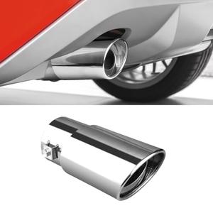 Universal Chrome Exhaust Tip, 1.5"–2.1" Inlet, Stainless Steel, Adjustable Car Muffler Decorative Tip, Fits Pipes with 1.5–2.1" Diameter, 2.24" Outlet, 5.76" Long, Straight Pipe Kit