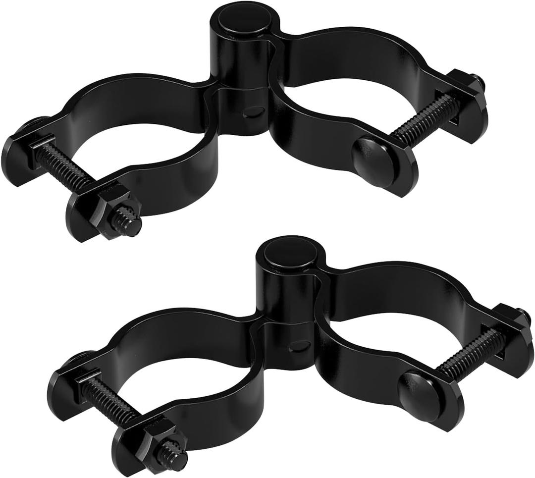 VIVIDA 1-5/8" Black Gate Hinge Kit, Chain Link Male Female Gate Post Hinges, Black Chain Link Fence Hardware, 2 Set