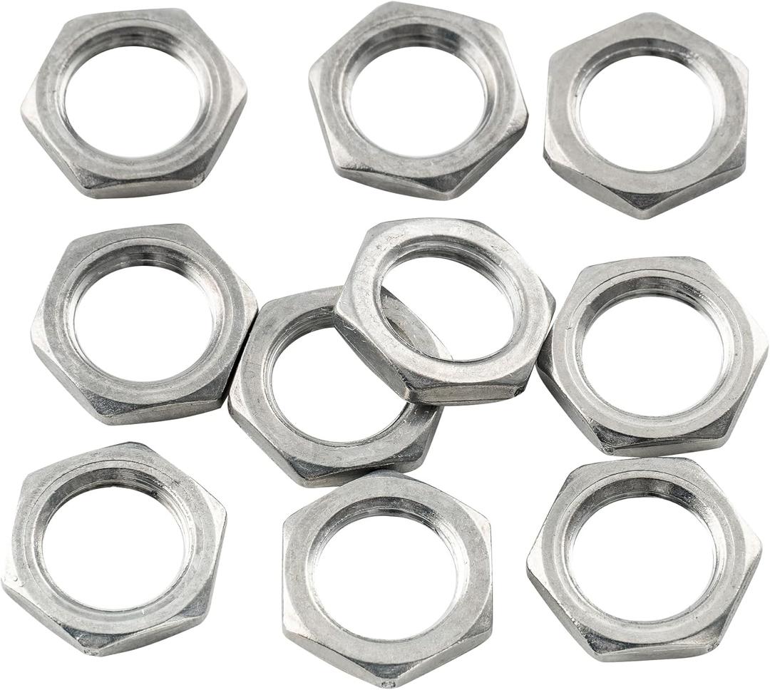 Musiclily Basic Metric M8 Guitar Pots Hex Nuts for 24mm Large Metric Potentiometers, Nickel (Set of 10)