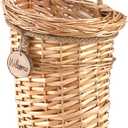 Hiceeden Wicker Hanging Wall Basket, Woven Front Door Flower Basket, Flat Hanging Storage Basket Wall Decor for Home, Garden, Pantry, Farmhouse