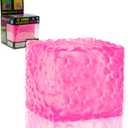 Big Sensory Fidget Toys Textured Stress Cube for Kids Adults, Maltose Filled Squishy Stretchy Balls for Boys Girls, Anxiety Relief Squeeze Toys for ADHD Autism, Home Office Classroom Gifts (Pink)