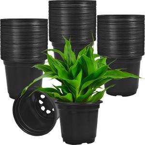 120 Packs Flexible Plastic Nursery Pots,4 Inch Thickened Soft Plastic Pots with Drainage Holes,Garden Seedling Pot for Succulents,Transplanting,Cuttings(Black)