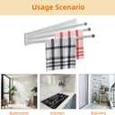 Foldable Towel Rack,Space Saving Wall Mounted Swivel Towel Rack, Stainless Steel Swing 3-Arm Towel Bar for Bathroom or Kitchen Storage(White)