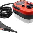 AnRui 2500W Portable Steam Cleaner, High Temperature Nozzle Pressurized Steam Cleaner Handheld Little Steam Cleaner for Home, Kitchen, Bathroom 15S Fast Heating, with 4 Brush Heads(Red) 