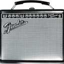 Fender Amp Tin Lunch Box Storage Container- Plastic Handle & Embossed Front Cover - Officially Licensed Fender Merchandise