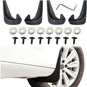 4PCS Car Mud Flaps, Black Mud Flaps Splash Guards, Front Rear Mud Flaps Splash Guards, No Drilling Mudguards Fenders Car Exterior Accessories Universal for Most Cars, Sedan Vehicle