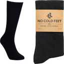 No Cold Feet Mens Neutral Dress Socks Classic Soft Crew Dress Socks, All-Day Comfort for Work, Business or Weddings (Black)
